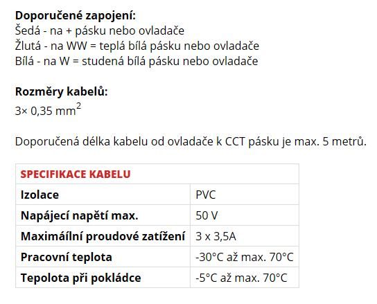 StrongLumio plochý CCT kabel (trojlinka)