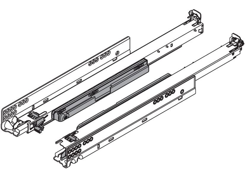 BLUM 760H3800T Movento, celovýsuv 380mm/40kg, Tip-on