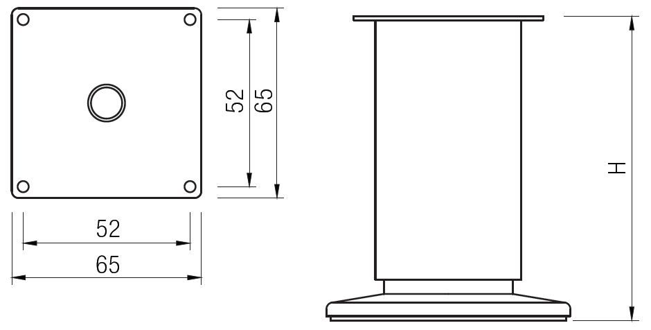 StrongLegs nábytková noha FS001 150Rmm chrom lesk
