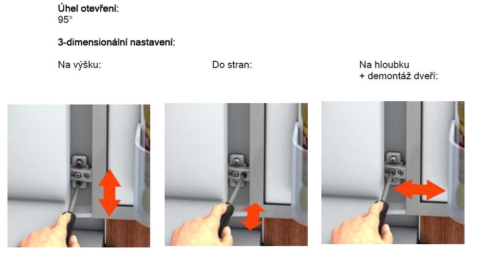 BLUM 91K9550 pro vestavěné lednice vrut