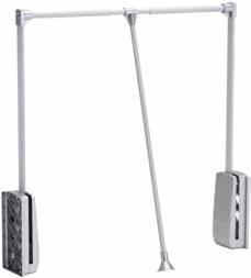 StrongWire sklopná šatní tyč, 685-940mm, stříbrná/alu