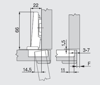 BLUM 71B9550 závěs, naložený, silné dveře, Blumotion, vrut, 95°