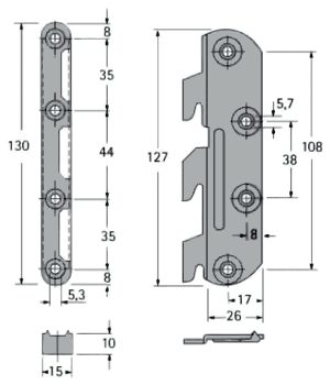 Postelové kování klasické 130mm 2xL 2xP
