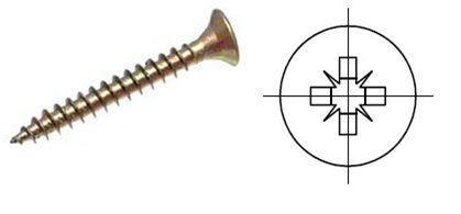 StrongFix Vrut PZ 4x35mm zápustná hlava zinek žlutý