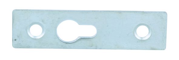 Závěsné kování, bajonet (klíčová dírka), hranaté, 15,5x58x1,5mm, vrut
