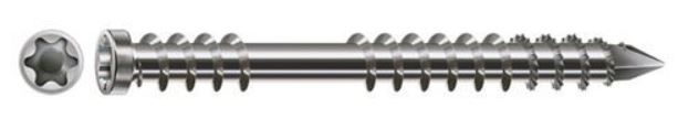 SPAX vrut 5x60mm terasový cylindrická hlava TXS nerez A2 C stříbrný