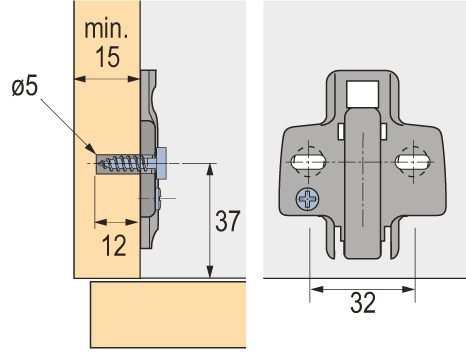 HETTICH 9071658 Sensys montážní podložka křížová D5 excentr vrut