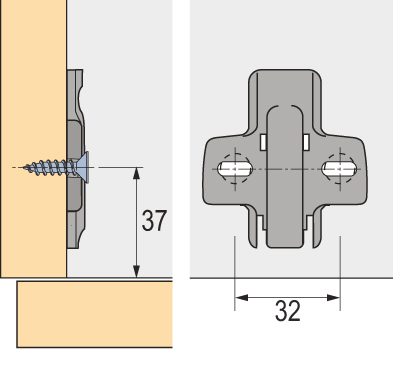 HETTICH 9071576 Sensys montážní podložka křížová D1,5 vrut