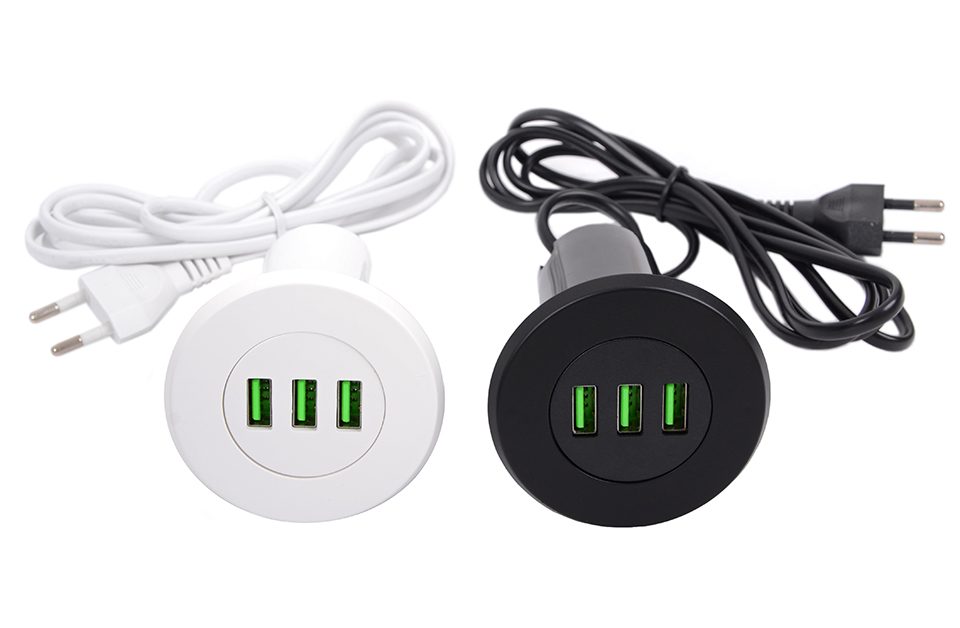 StrongPower USB nabíječka, 3x nabíjecí výstupy, černá