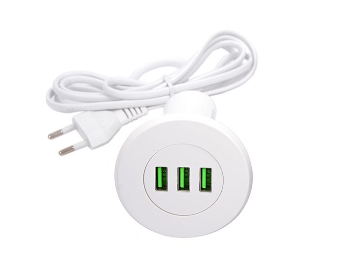 StrongPower USB nabíječka, 3x nabíjecí výstupy, bílá