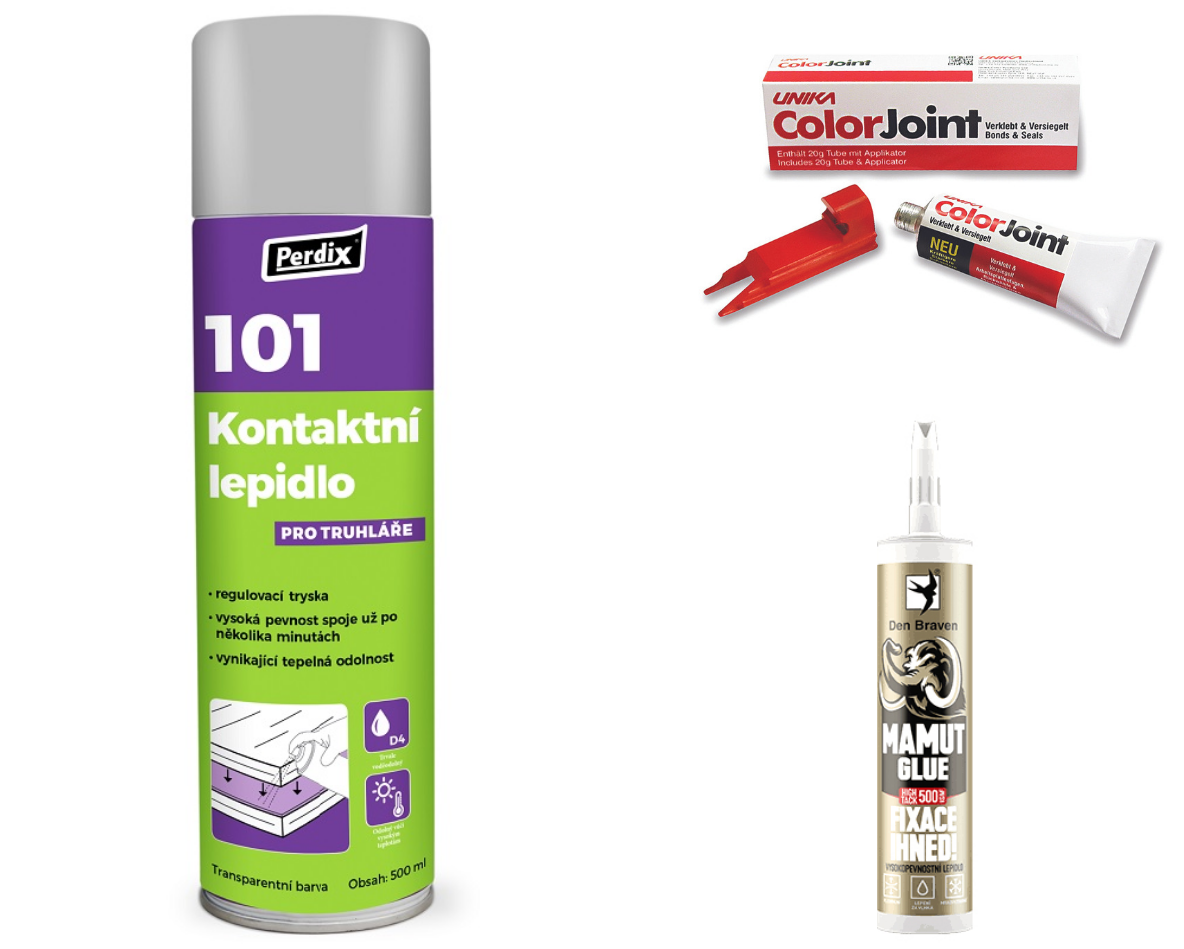 Chemie (lepidla, čističe, silikony)