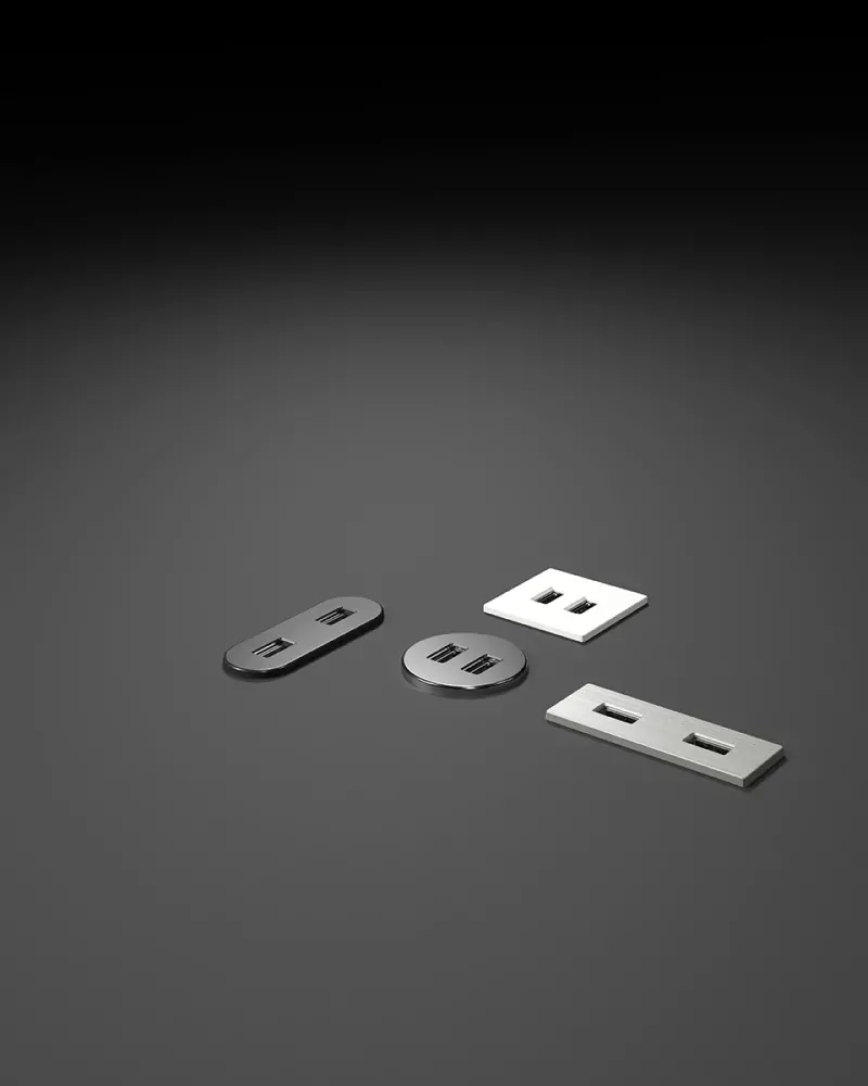 VersaPick, 2x USB A, ovál, cínová, zamak