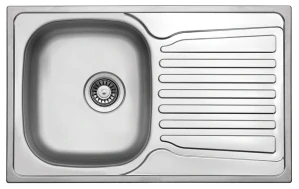 StrongSinks S1 Dřez Nisa, nerez satén 780x480 s odkapem, horní montáž
