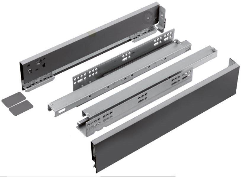 K-StrongMax 16 zásuvka H89/500mm, šedá, příborník SM 600, protiskluz černá