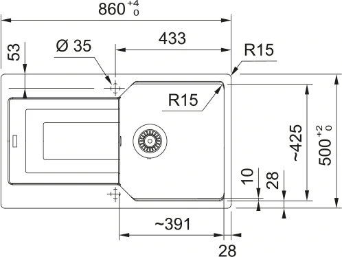 FRANKE Dřez UBG 611-86 860x500mm šedý kámen