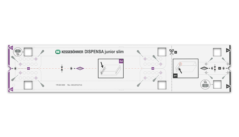 KES 005450 Dispensa Junior SLIM, rám, 640-728mm, stříbrná