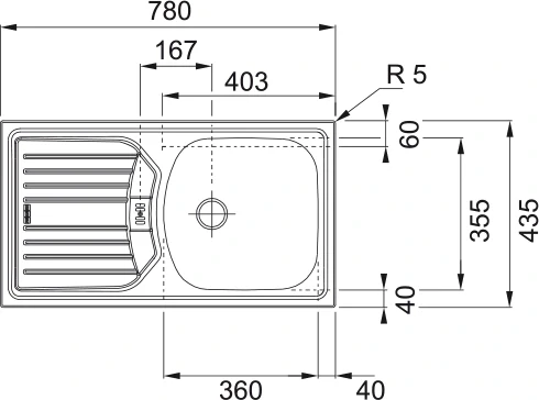 FRANKE Dřez ETN 614 Nova 6/4 780x435mm nerez