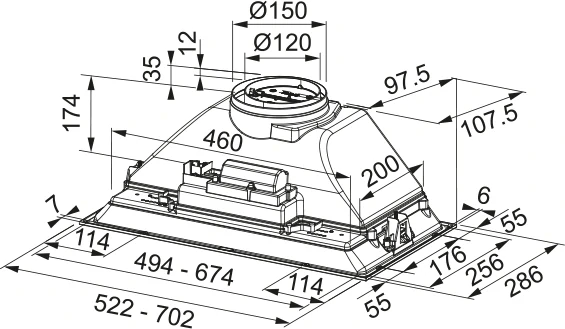 FRANKE Odsavač FBI 525 XS HCS nerez