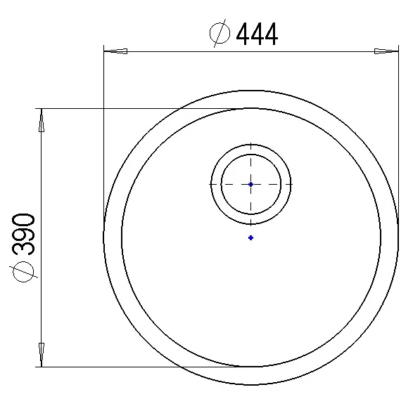 StrongSinks S1 Dřez Ondava, leštěná nerez kulatý pr. 444mm, horní montáž