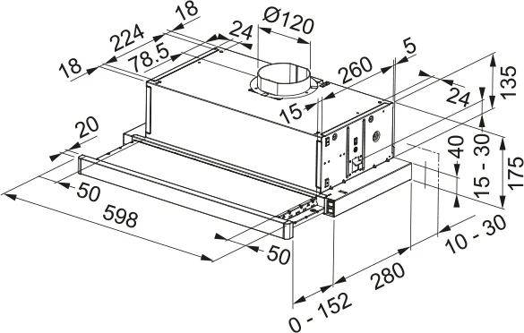 FRANKE Odsavač FTC 632L GR/XS nerez