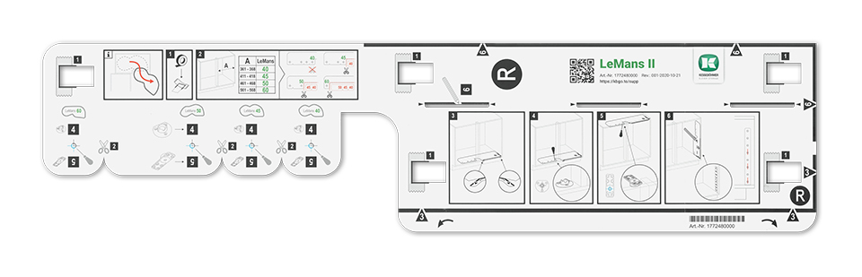 KES 260396 LeMans II, rohové police, Arena Pure, 600mm, pravý - antracit