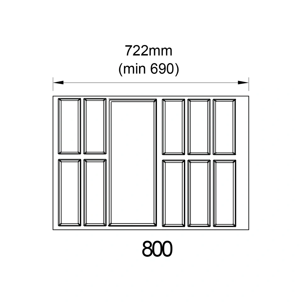 K-StrongMax 16 zásuvka H89/500mm, černá, příborník Classico Kristall 800 černá