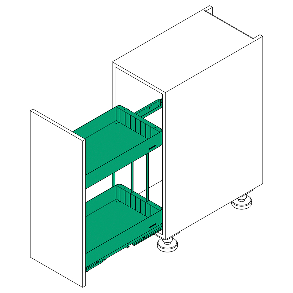 KES 002141 K-Line, boční koš, 200mm, antracit